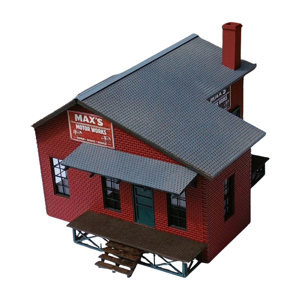 Thumbnail: S Scale Max's Motors – Trackside Warehouse 1:64th wood KITS