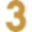 Gold number 3 representing step three of a process