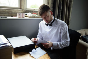 Reading a wedding card — JAMES and KIRSTEN wedding