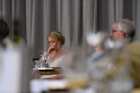 The bride speaking at the reception — OL and JULIE wedding