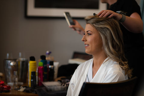 Bridal hair preparations — MATT and JENNA wedding