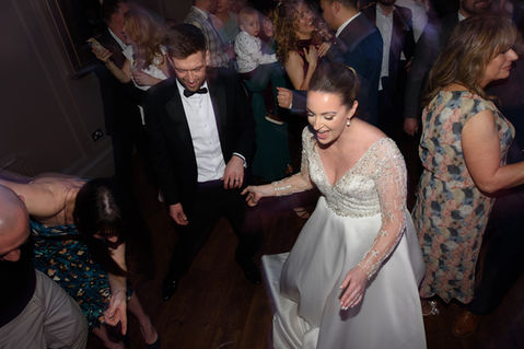 Celebrating on the dance floor — JAMES and KIRSTEN wedding