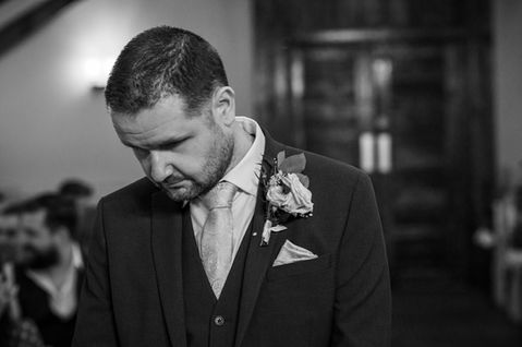 Rob before the ceremony — ROB and LOUISE wedding