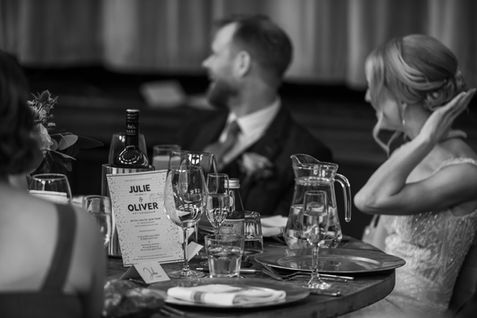 A candid moment during the speeches — OL and JULIE wedding