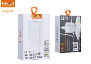 KD-108 CARREGADOR TURBO PD 20W TIPO C KAIDI