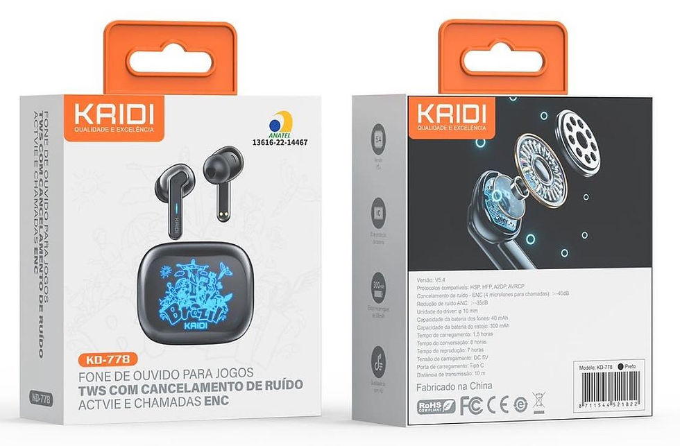 Miniatura: FONE DE OUVIDO KAIDI KD-778 GAMER COM CANCELAMENTO DE RUÍDO TWS
