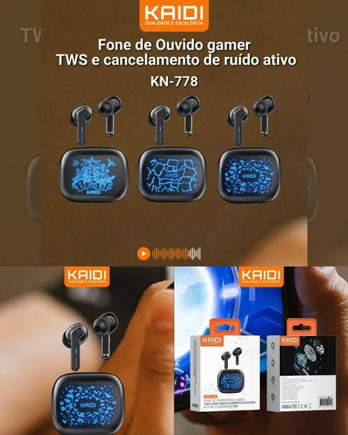 Miniatura: FONE DE OUVIDO KAIDI KD-778 GAMER COM CANCELAMENTO DE RUÍDO TWS