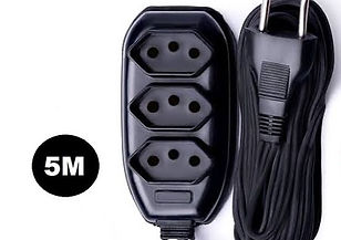 EXTENSÃO ELÉTRICA 5 METROS 3 TOMADAS 10A