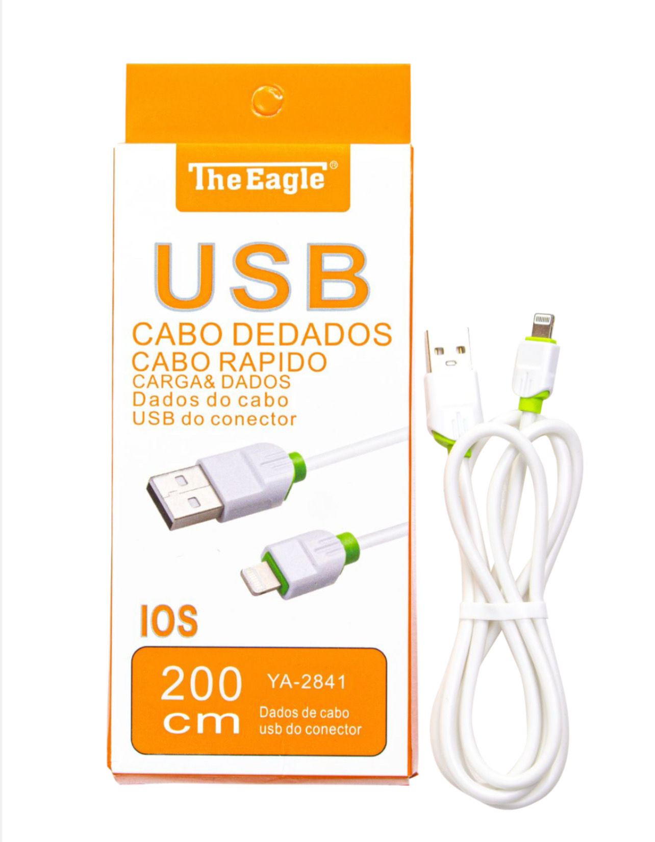 CABO USB IOS 2 METROS 6A IPHONE TURBO FAST CHARGING YA-2841