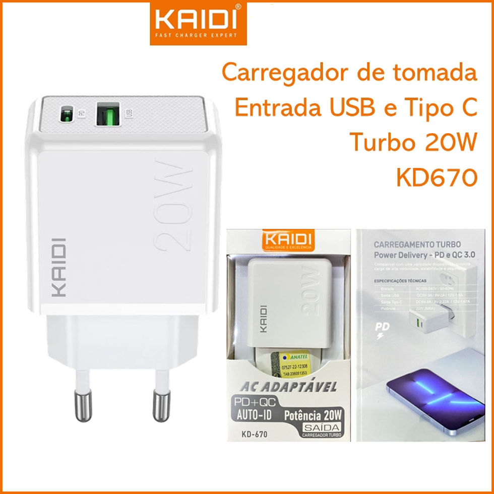 KD-670 CARREGADOR 20W DE TOMADA TURBO