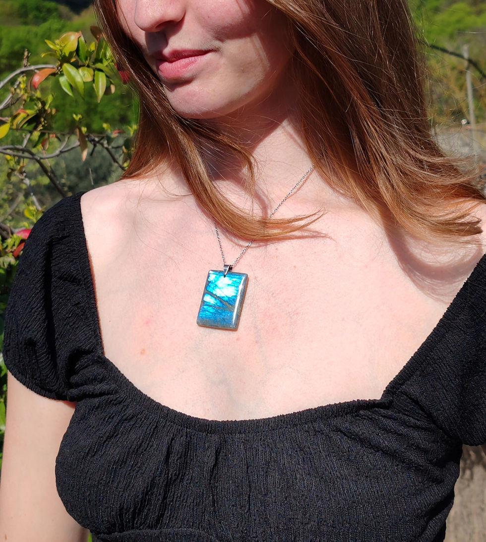 Pendentif rectangle en Labradorite de Madagascar