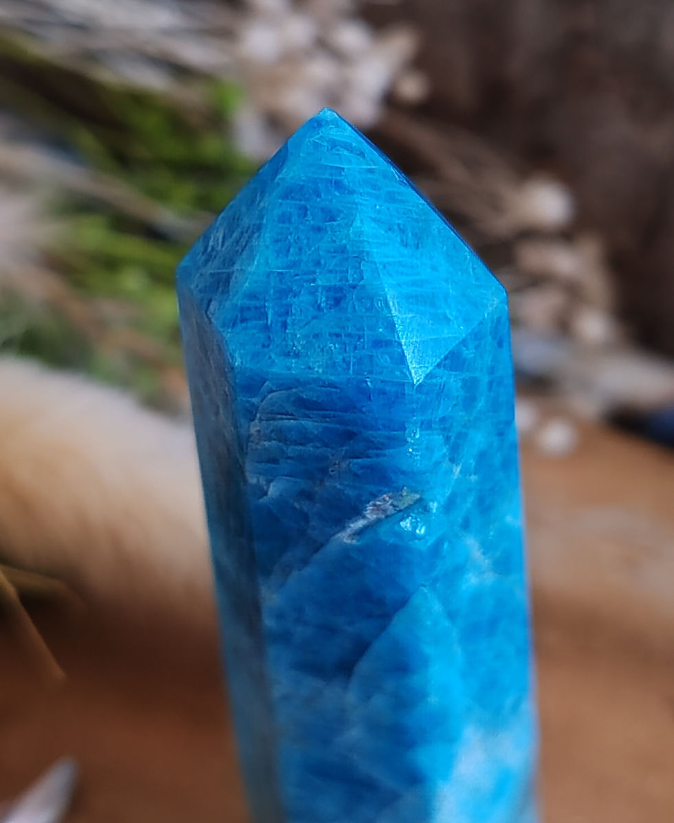 Miniature : Pointe en Apatite bleue - Qualité AA - Madagascar