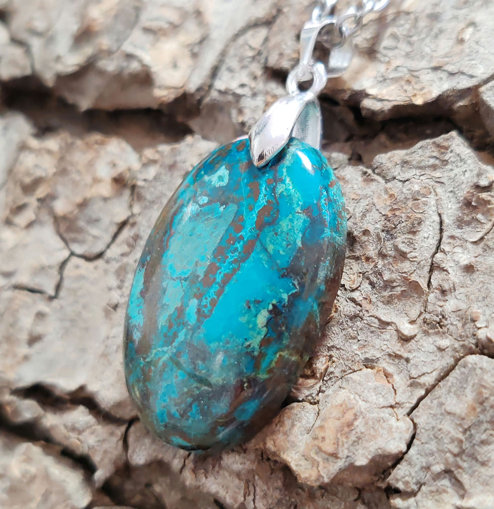 Miniature : pendentif en chrysocolle