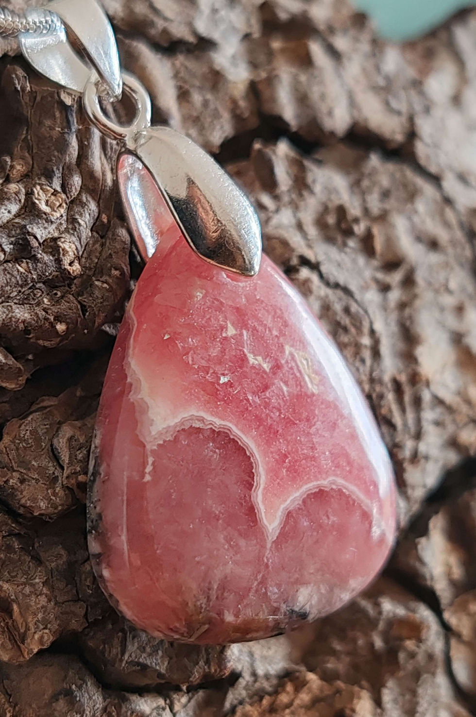Miniature : pendentif en rhodochrosite