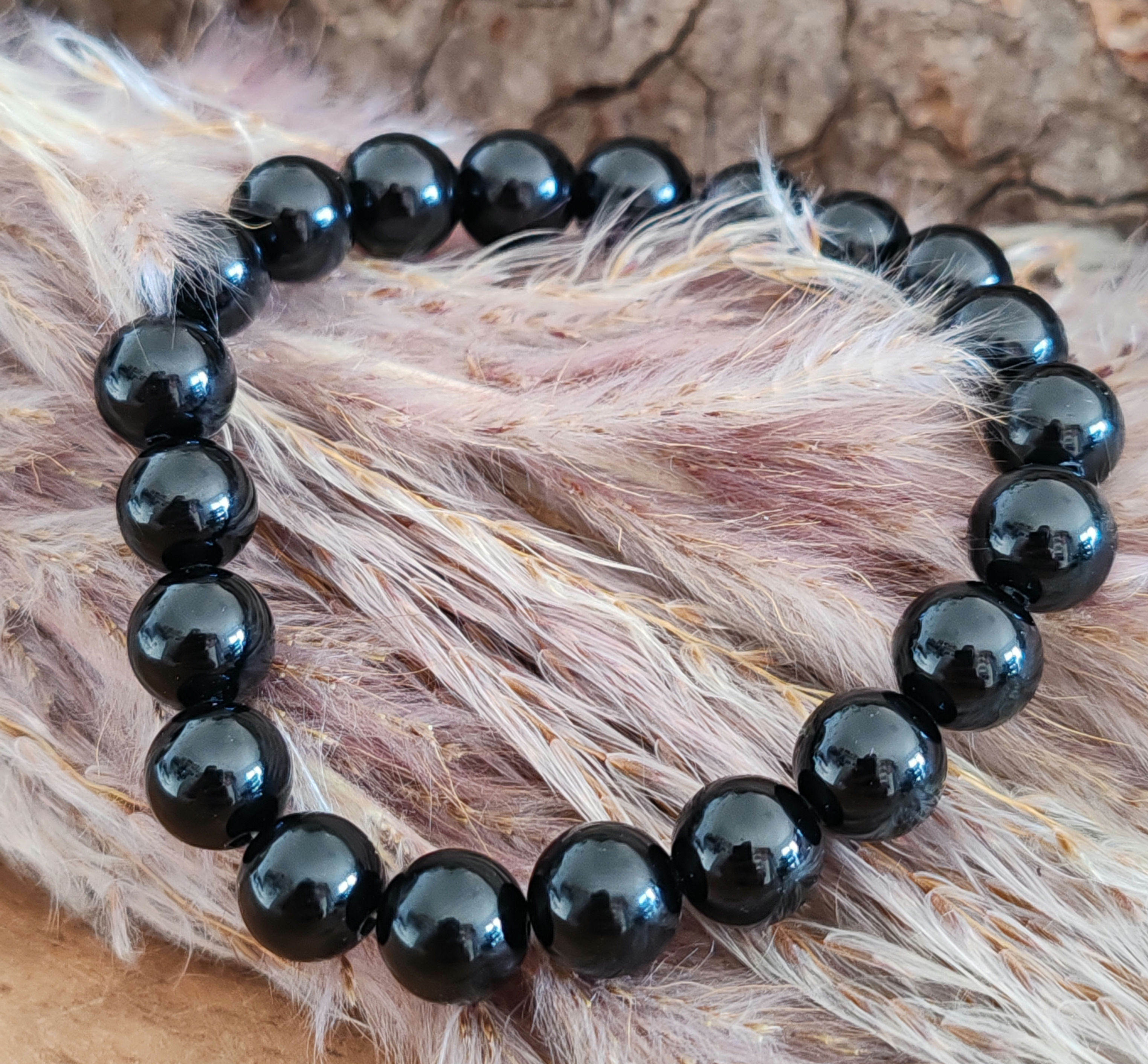 bracelet en obsidienne noire