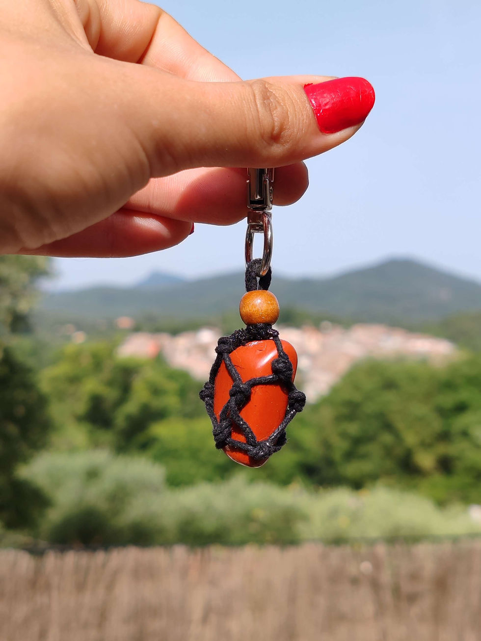 Miniature : Pendentif pour animaux en Jaspe rouge