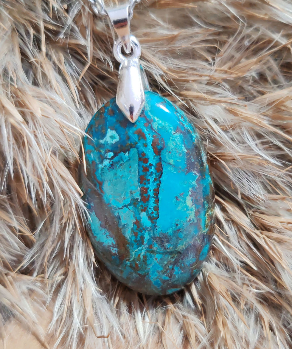 Miniature : pendentif en chrysocolle