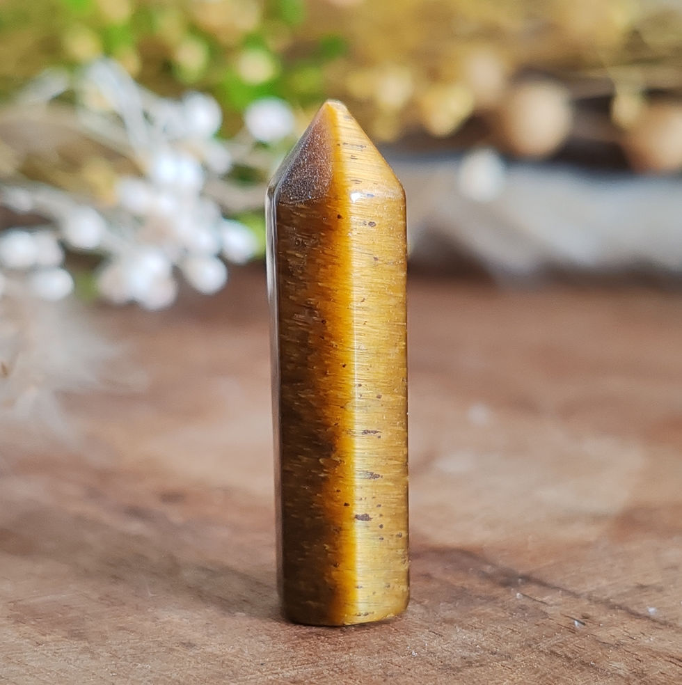 Miniature : Pointe en Œil de Tigre – Pierre de Protection et d’Ancrage