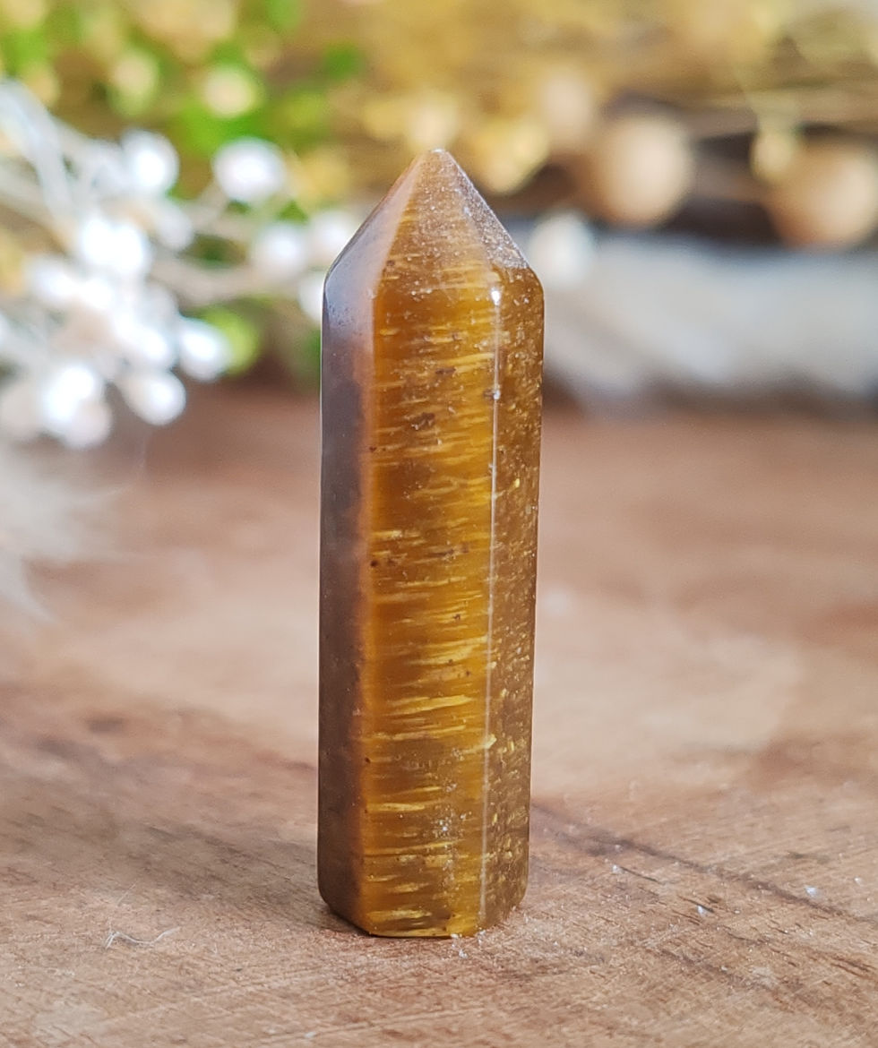 Miniature : Pointe en Œil de Tigre – Pierre de Protection et d’Ancrage