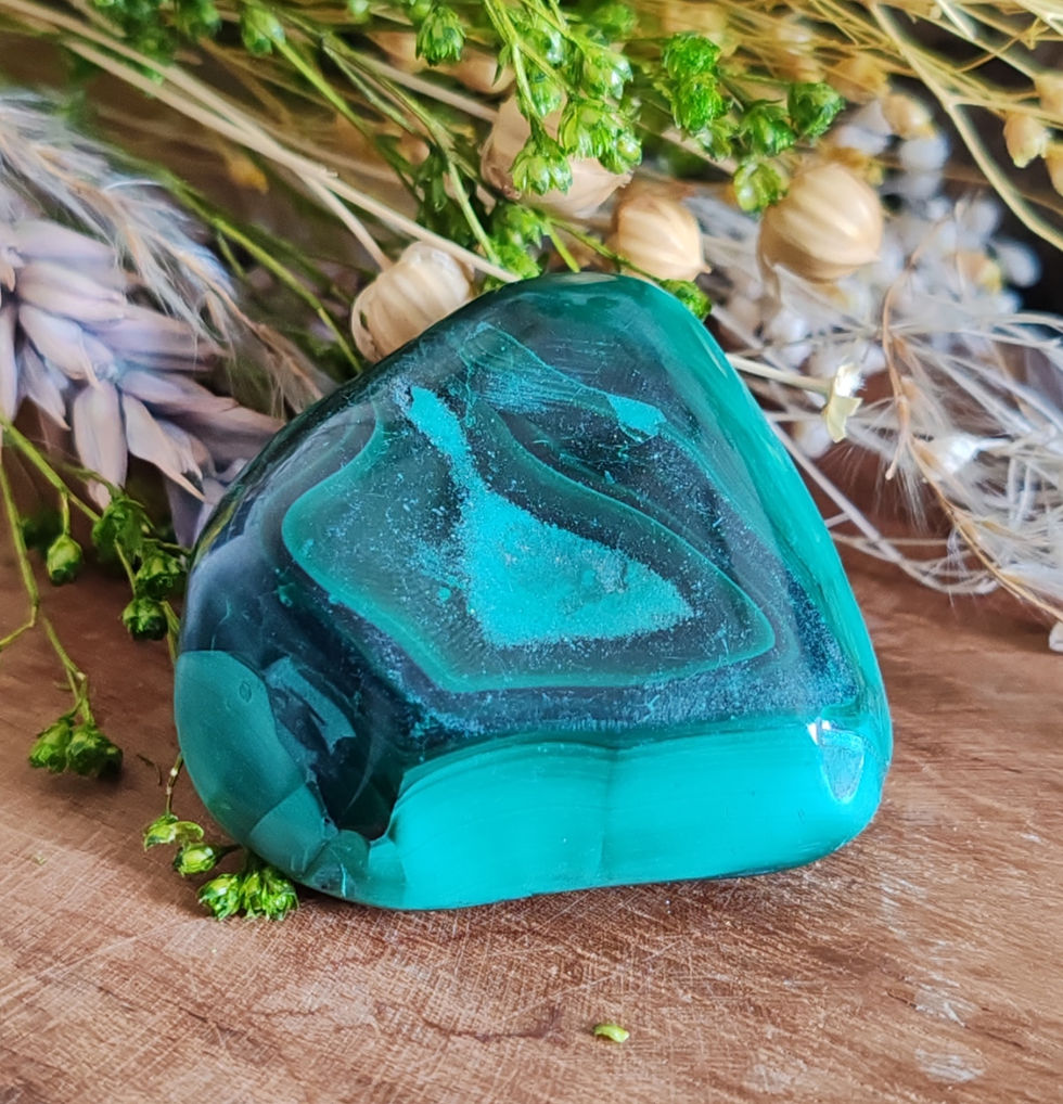 Miniature : pierre de Malachite Roulée | Minéral Naturel Vert