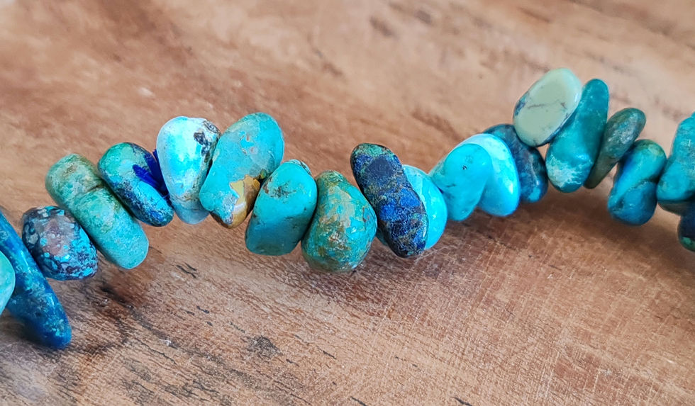 Miniature : bracelet en chrysocolle lithothérapie pierre naturelle bleue