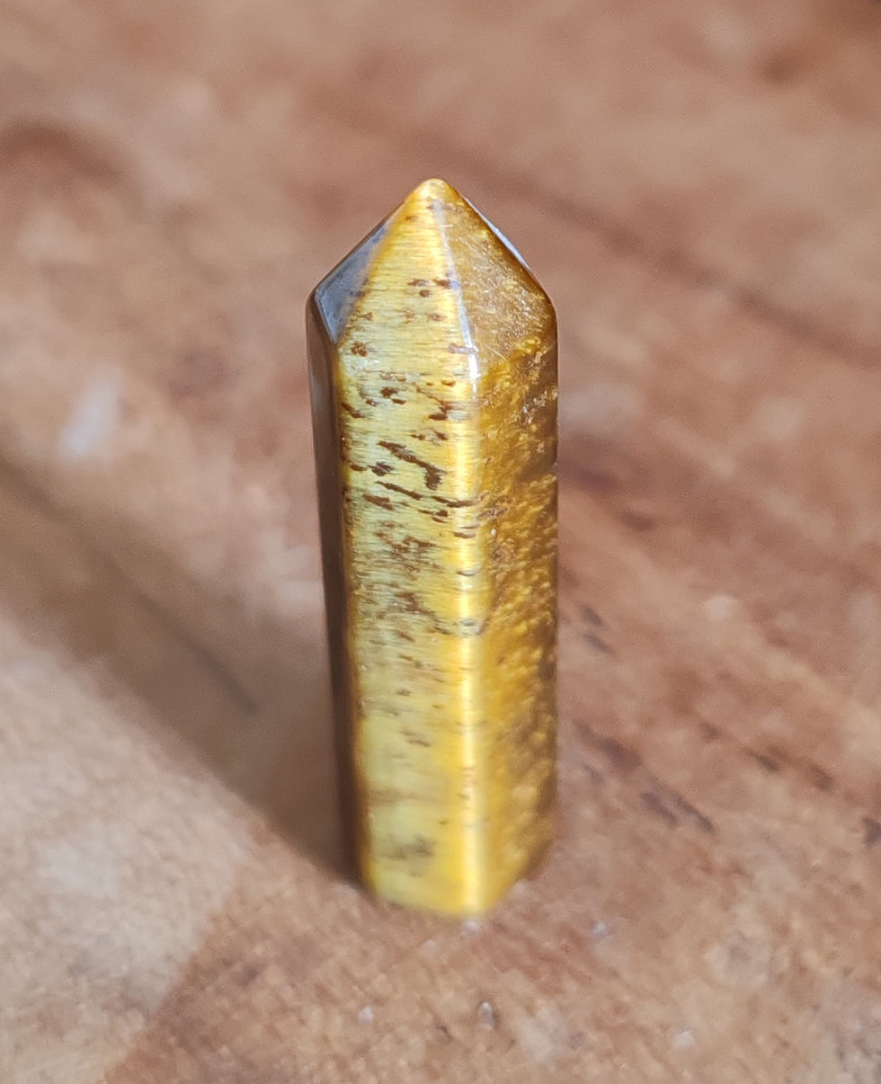 Miniature : Œil de Tigre Naturel Taillé en Pointe – Protection Énergétique