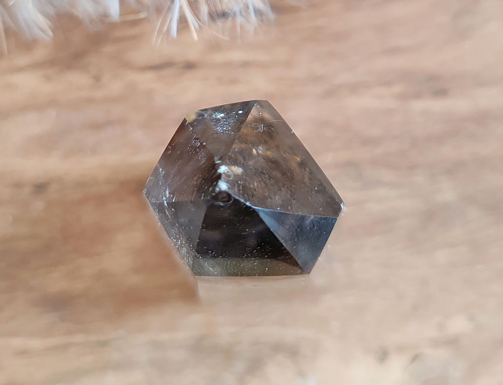 Miniature : pointe en cristal de roche fumé quartz fumé