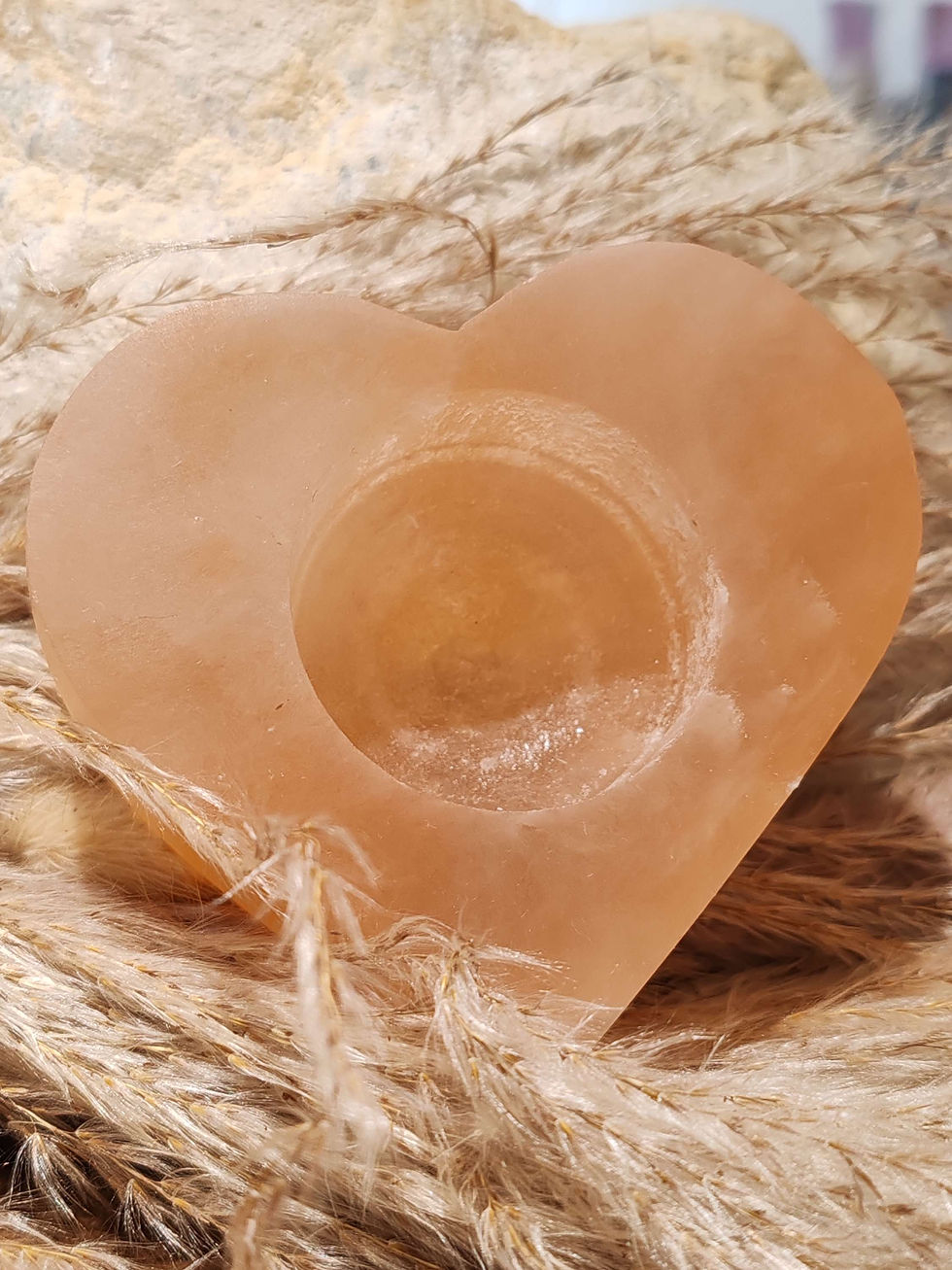 Miniature : Bougeoir en Sélénite orange