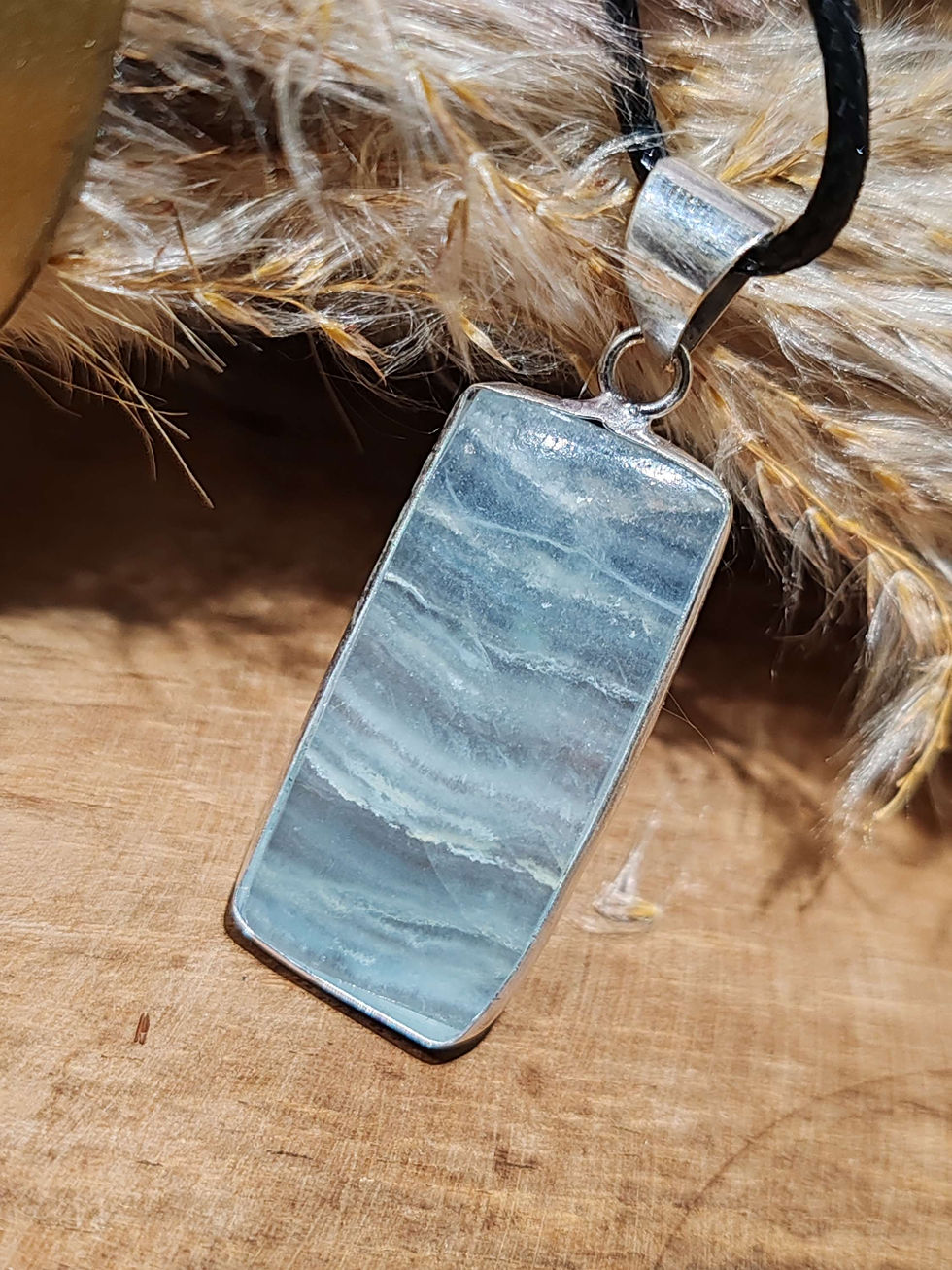 Miniature : Pendentif en Aragonite bleue