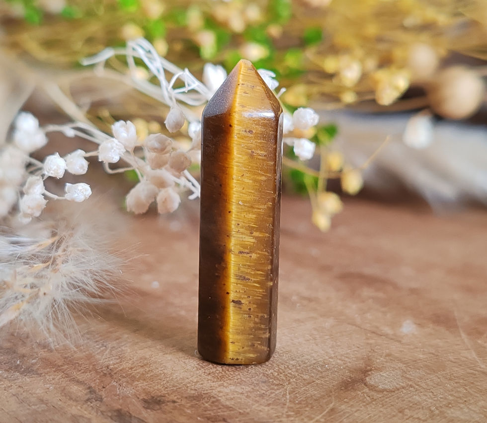Miniature : Pointe en Œil de Tigre – Pierre de Protection et d’Ancrage