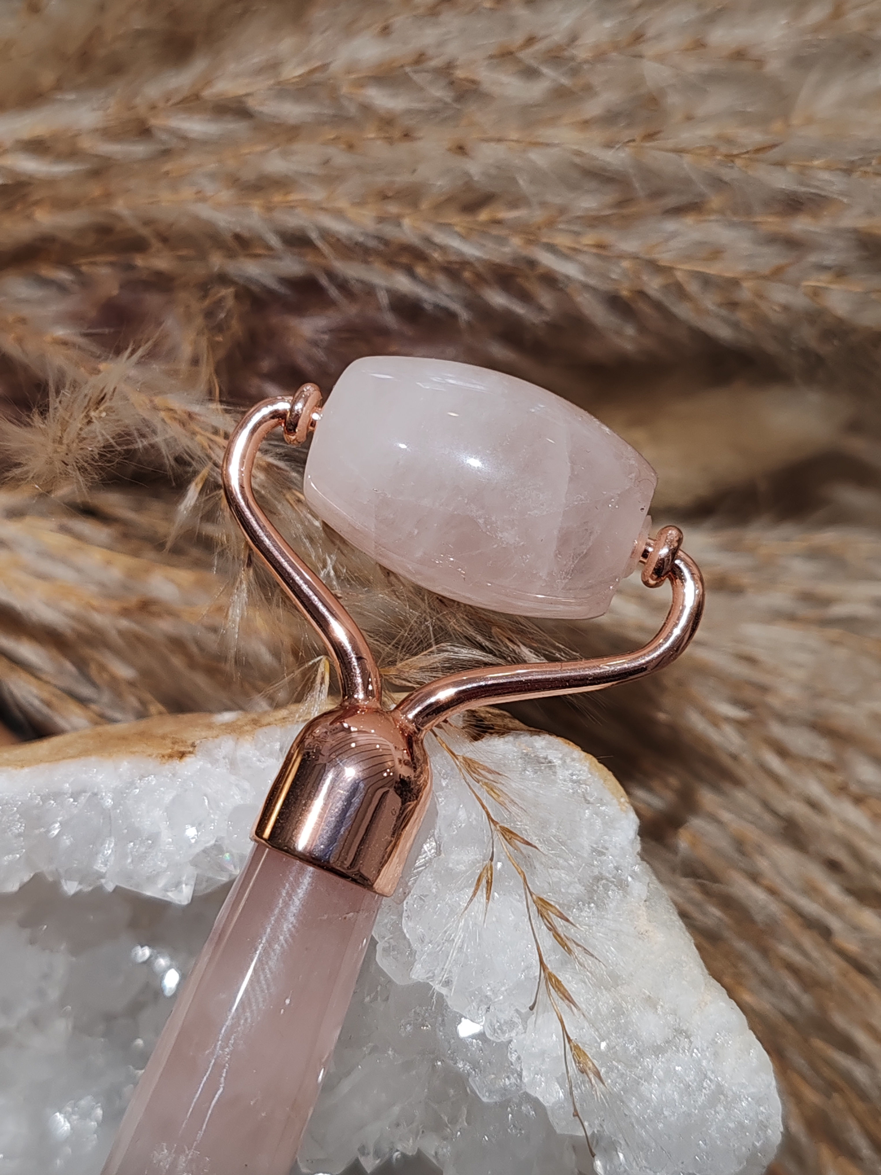 Rouleau de massage en Quartz rose