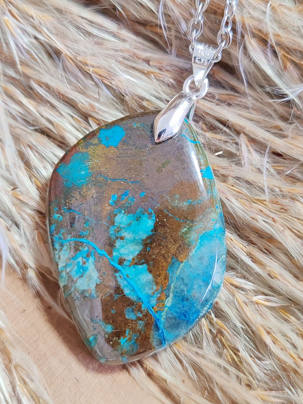 Miniature : pendentif en chrysocolle