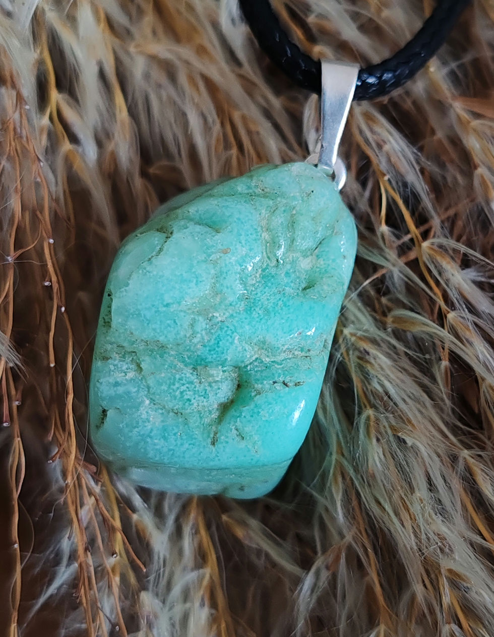 Miniature : pendentif en chrysoprase