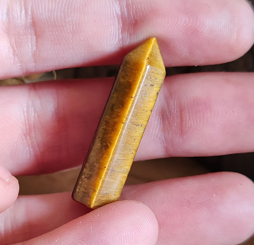Miniature : Pointe en Œil de Tigre – Pierre de Protection et d’Ancrage