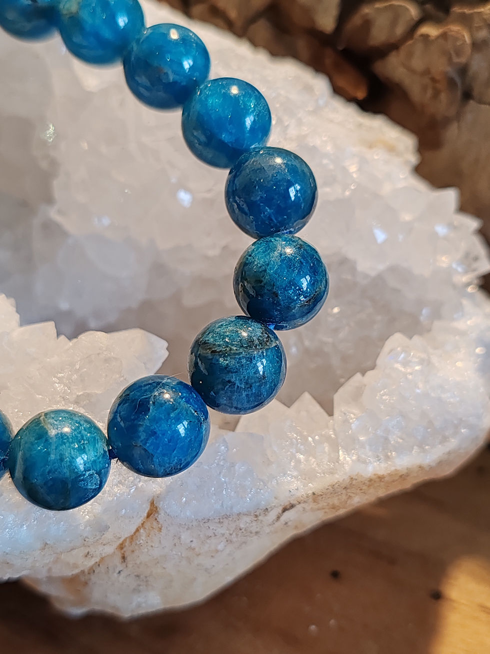 Miniature : Bracelet en Apatite bleue qualité extra