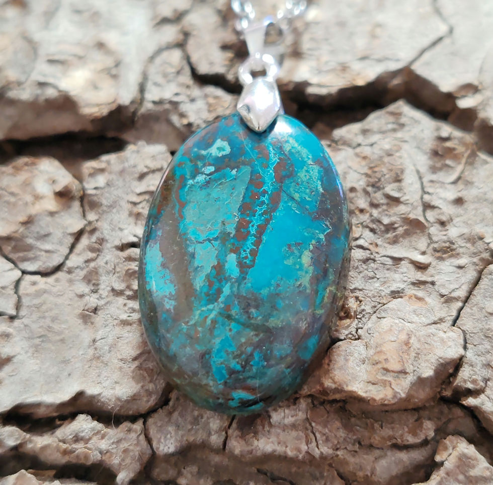 Miniature : pendentif en chrysocolle