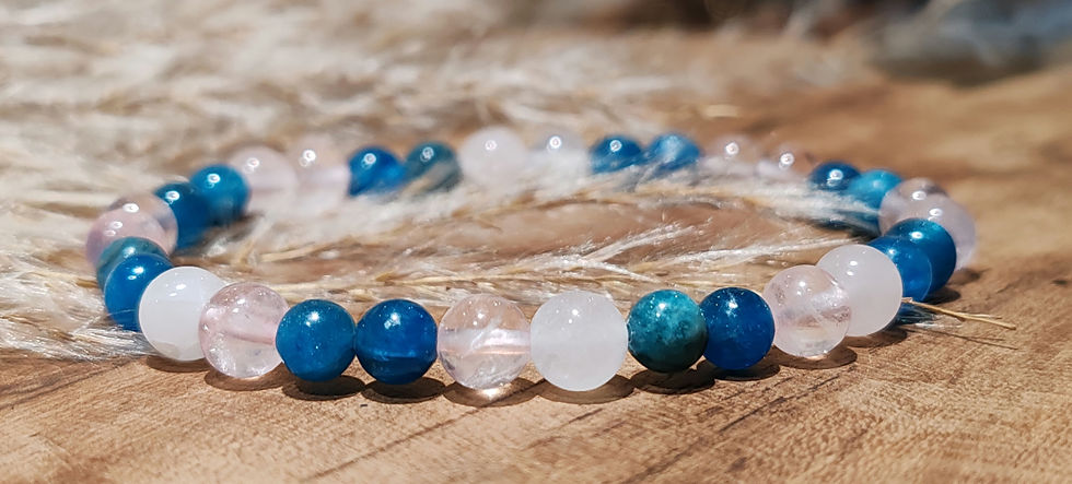 Bracelet en Apatite et Quartz rose