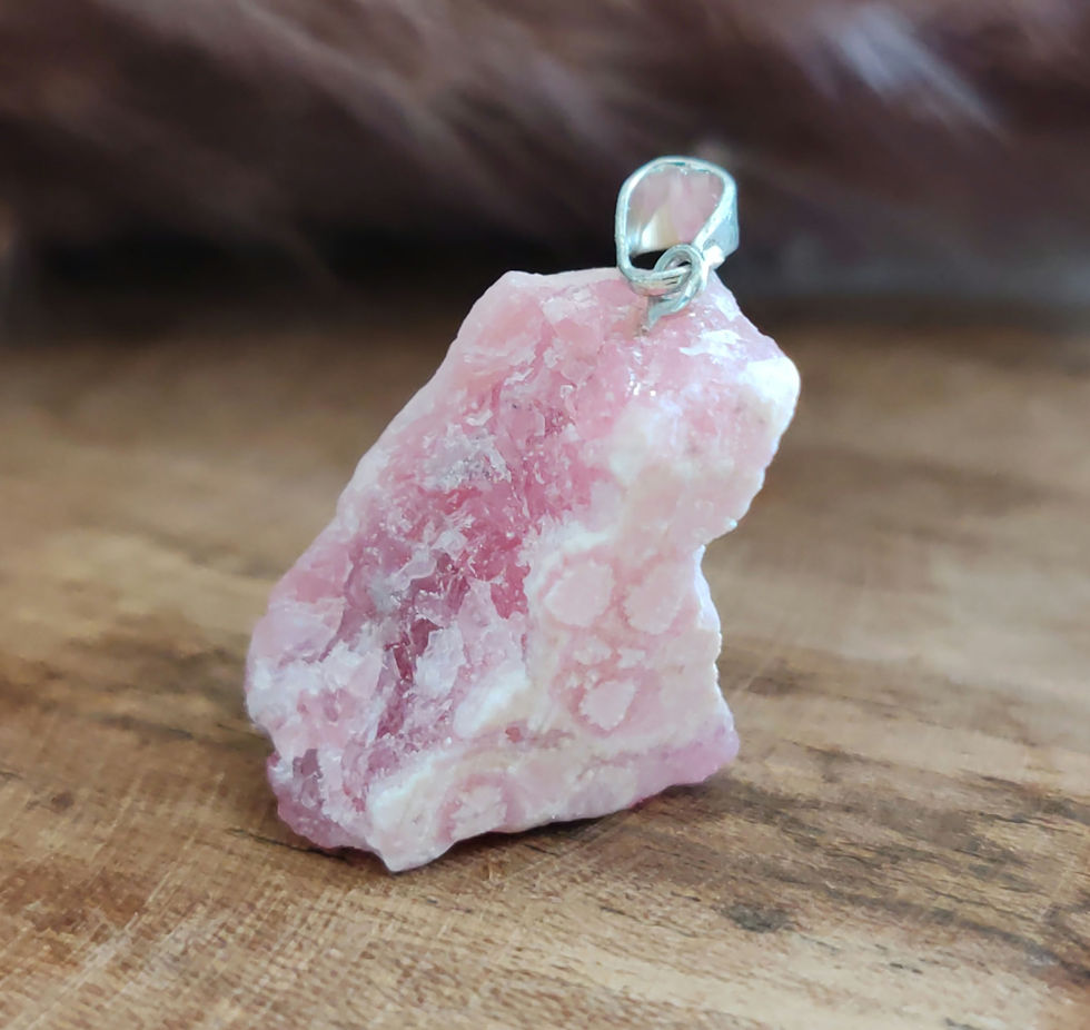 Miniature : pendentif en rhodochrosite brute