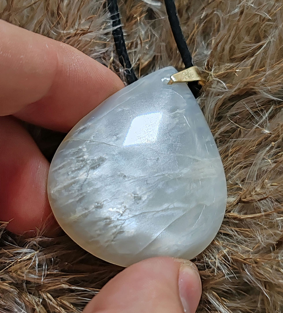 Miniature : Pendentif en Pierre de lune beige en forme de goutte