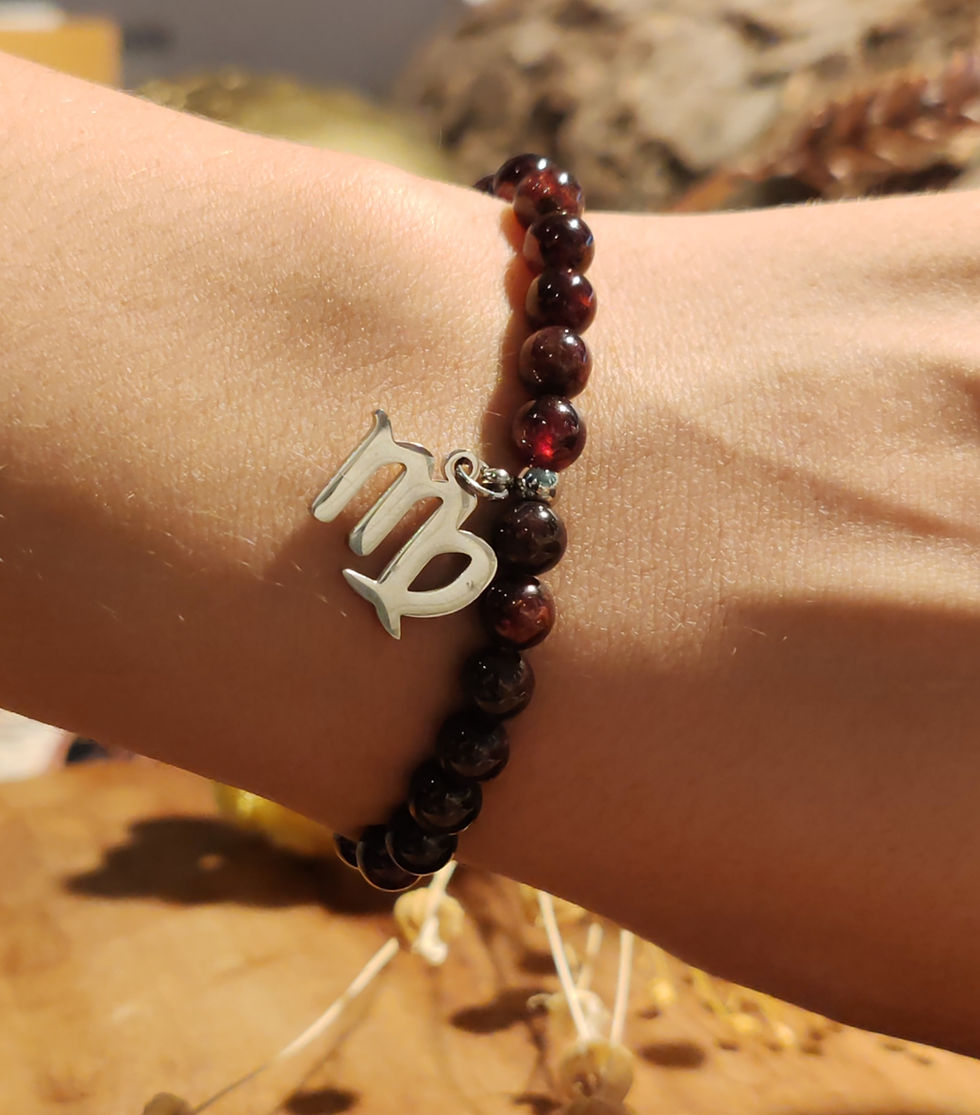Bracelet en Grenat Almandin sous le signe astrologique de la Vierge