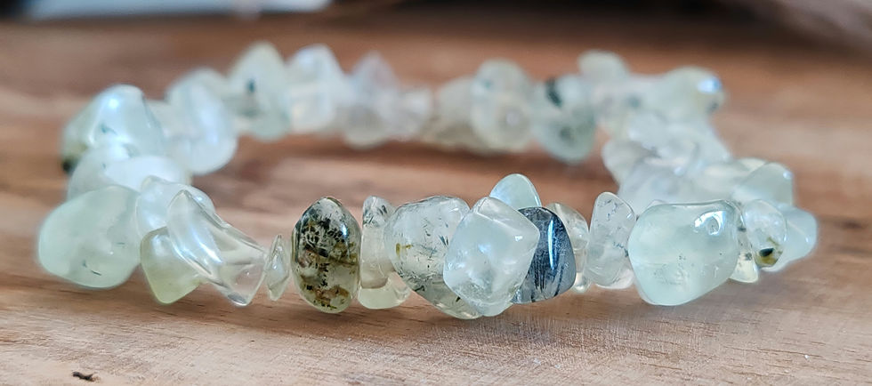 Miniature : bracelet en prehnite, pierre verte lithothérapie