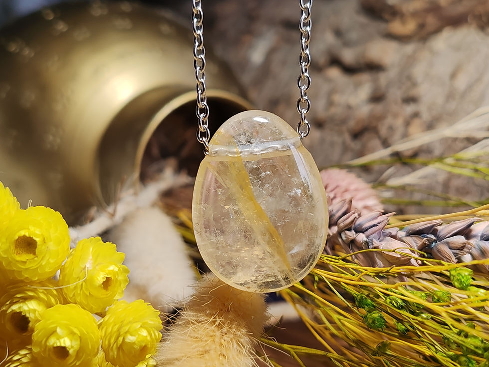Miniature : Quartz Ferrugineux jaune en pendentif