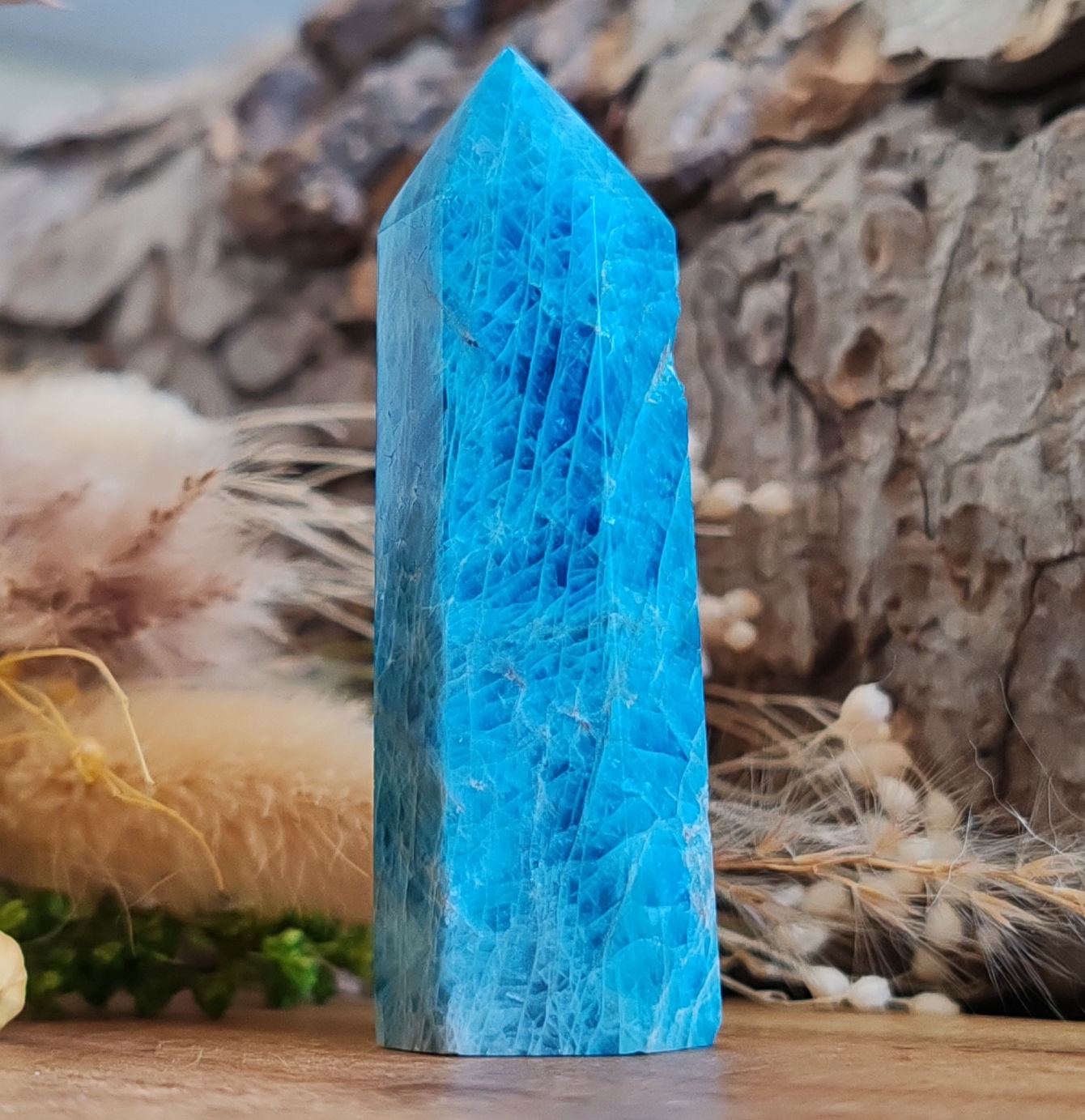 Pointe en Apatite bleue - Qualité AA - Madagascar