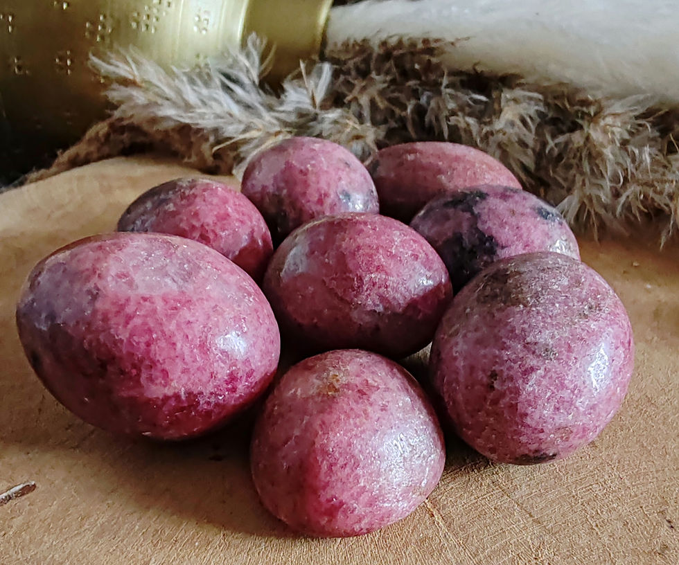 Miniature : Pierre roulée en Rhodonite AA+