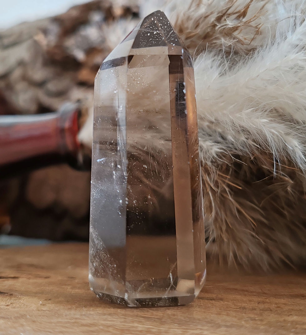 Miniature : pointe en quartz fumé cristal de roche fumé