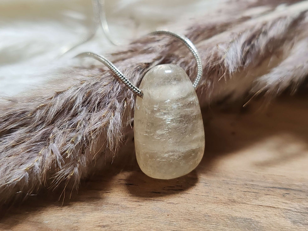 Miniature : Pendentif en Calcite jaune 