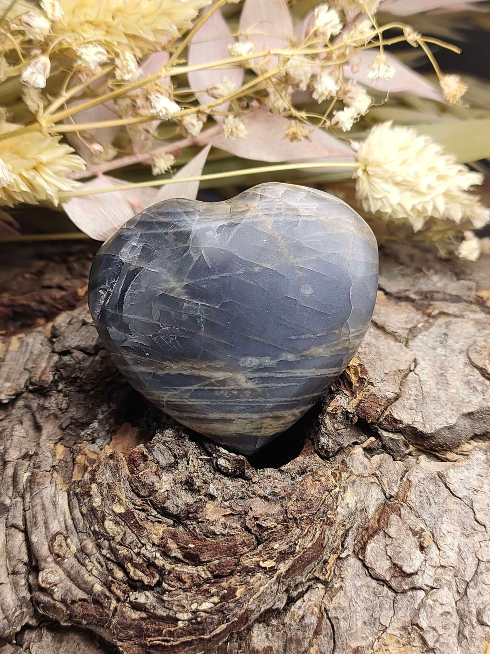 Miniature : Coeur en Pierre de Lune noir
