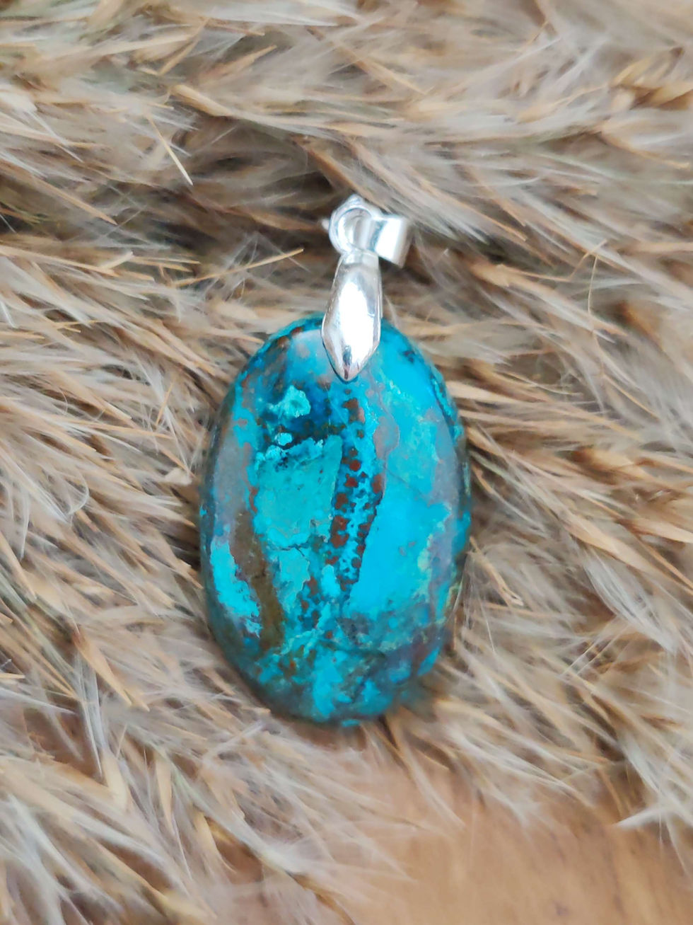 Miniature : pendentif en chrysocolle