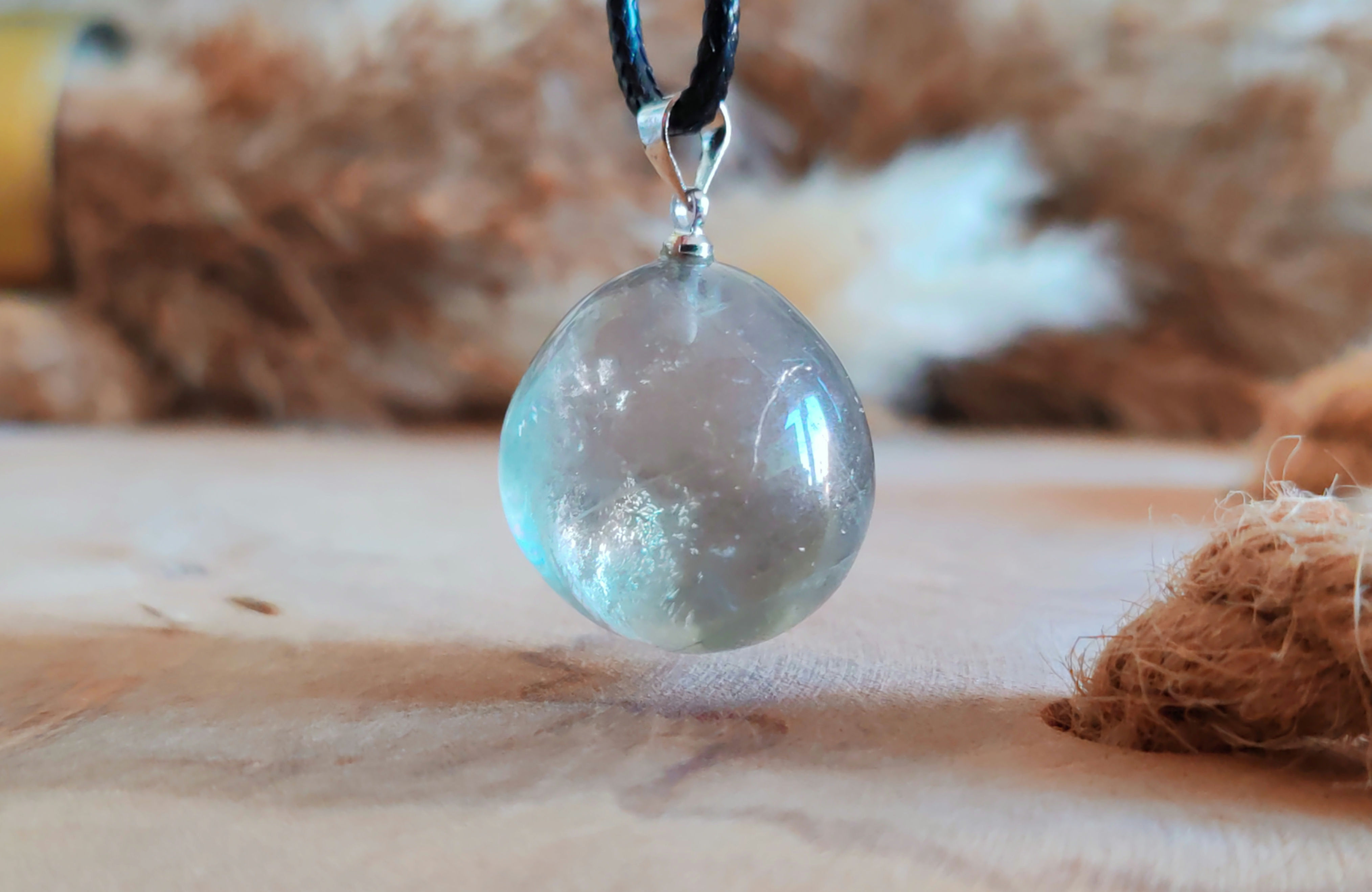 pendentif en fluorine verte