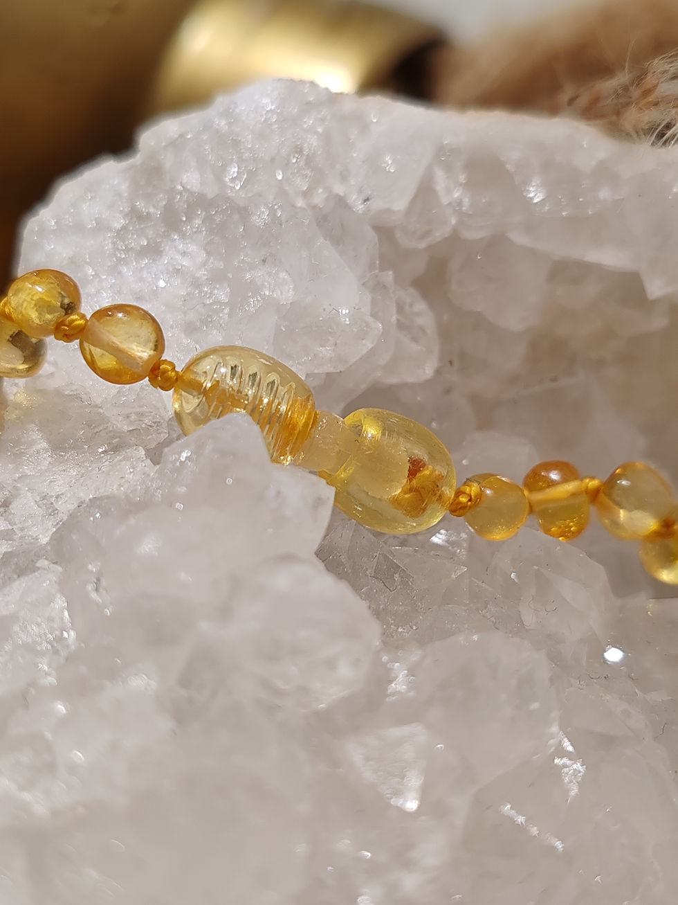 Miniature : Parure bracelet et collier en Ambre pour bébé